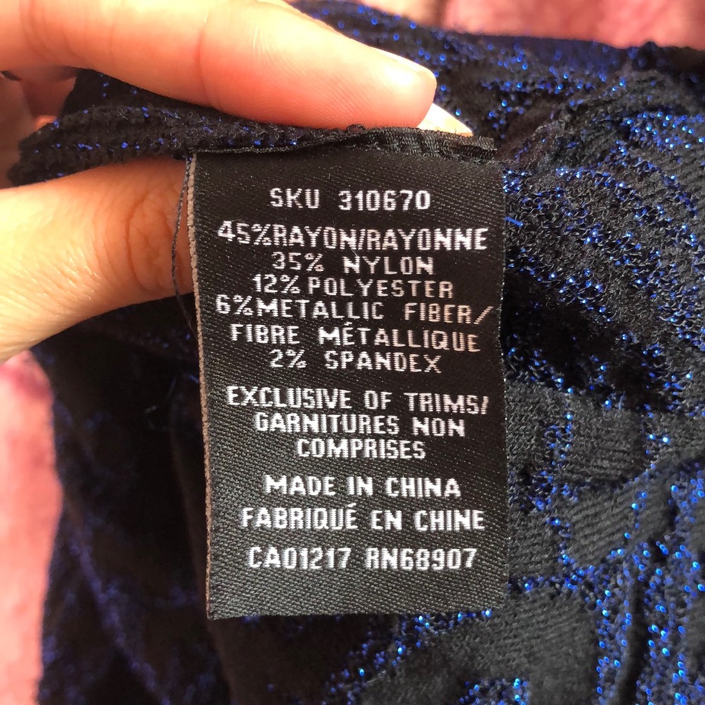 Le Château Blue/Black Sparkle Dress XS - Picture 6 of 6